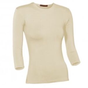 Pea Bee + Jae - Women’s Nylon/Lycra 3/4 Sleeve -Cream (X-Small) (TWO AVAILABLE)